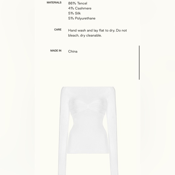 GUC Orseund Iris La Sirena Top in Large. Milk White - Picture 11 of 16